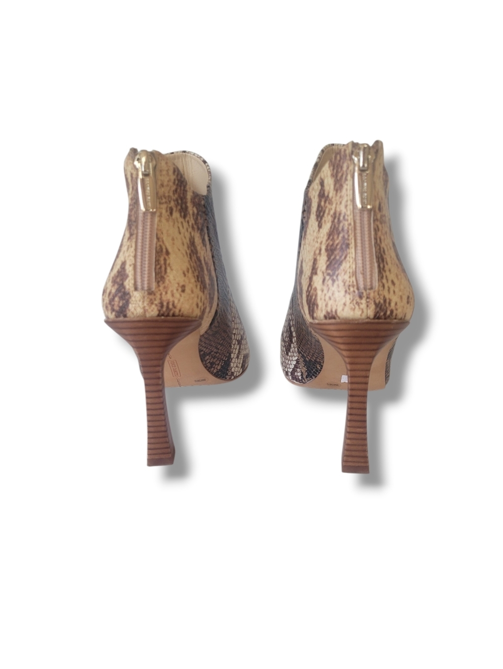 Vince Camuto Aritziana Open Toe Leather Snakeskin Embossed Shooties. Size 8 - Picture 6 of 11